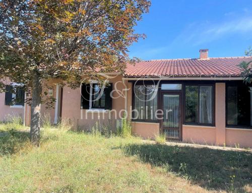 Single storey house with garden and view